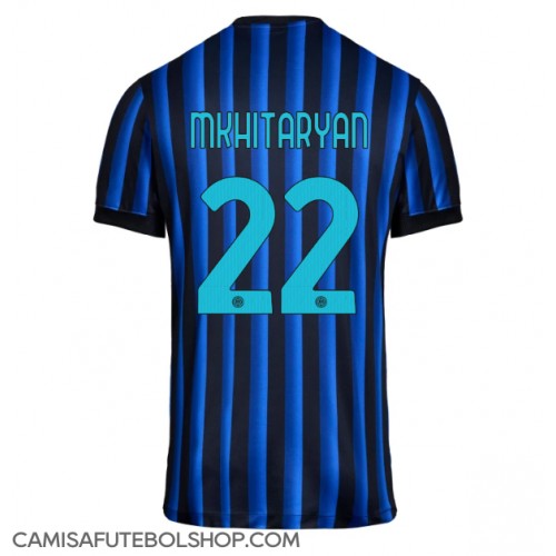 Camisa de time de futebol Inter Milan Henrikh Mkhitaryan #22 Replicas 1º Equipamento 2025-26 Manga Curta